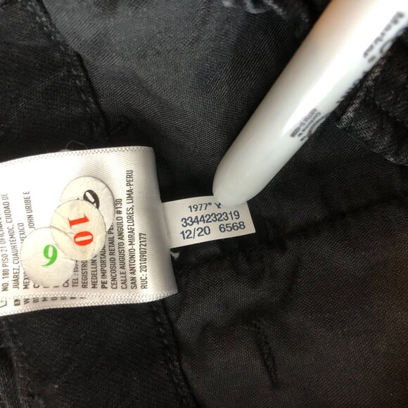 American Eagle Mom Short Black Denim High-Waist Paperbag Shorts Size 00 - Picture 6 of 6